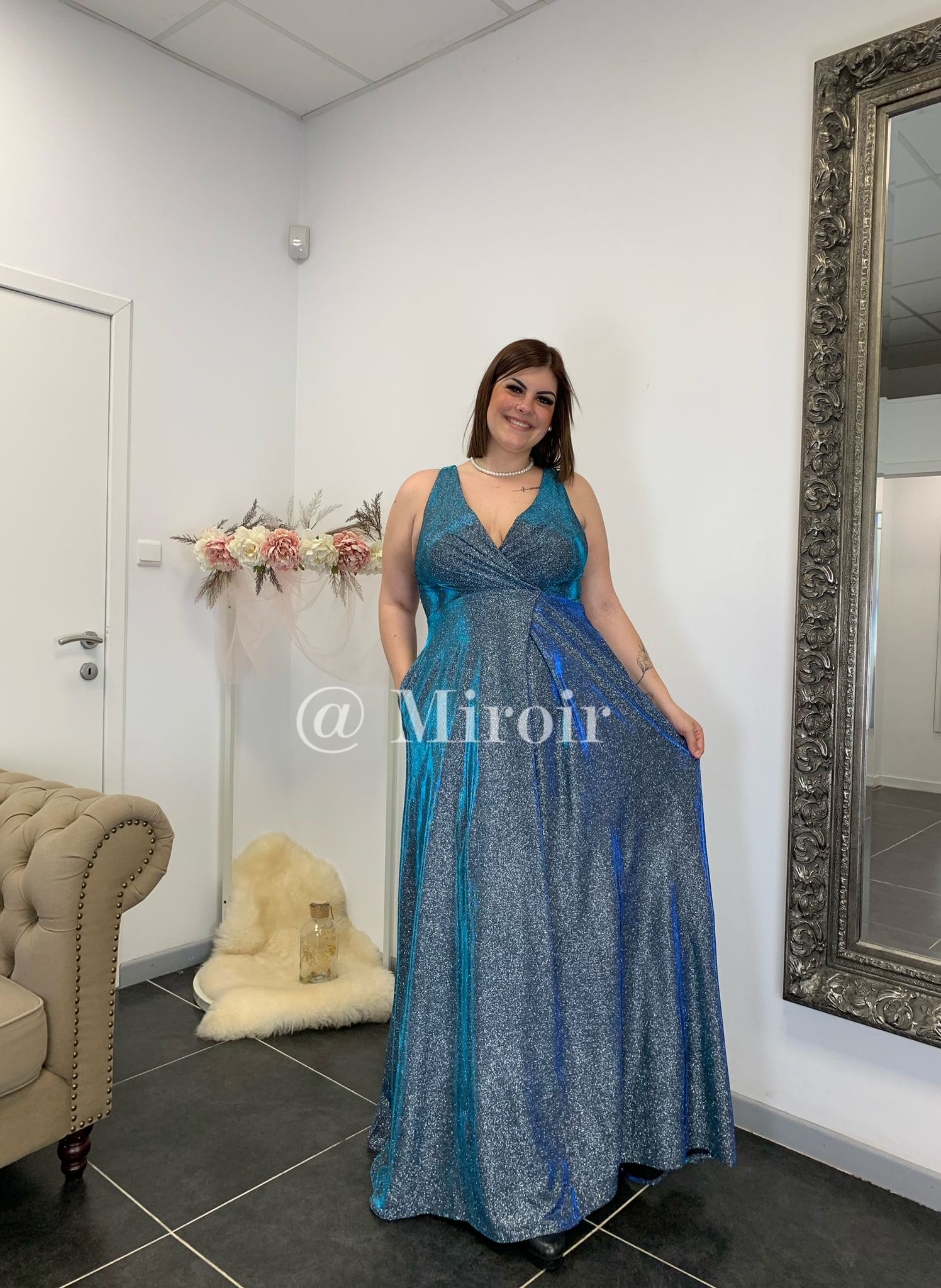 Robe De Soirée Dorée à Paillettes - Longue, Sans Manches - Grande Taille - Pour Fête, Mariage, événement