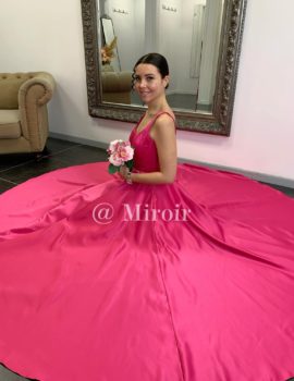 Robe de cérémonie en satin dos lacé 9358