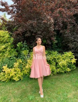Robe courte en satin 7033