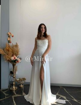 Robe bustier en satin 2501